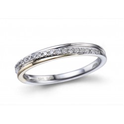 18KT bicolor ring met briljant 0.12ct - 612017