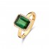 ONE MORE - 18kt rose gouden ring met briljant 0.12ct en groene tourmalijn - 612551