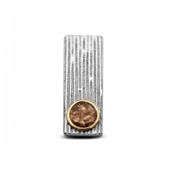 SEE YOU zilveren hanger met 14kt geelgouden randje - 608003