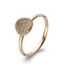 BIGLI Mini Leaves - 18kt rose gouden ring met bruine diamant 0.28ct - 609843