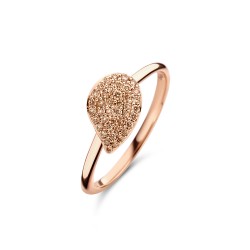 BIGLI Mini Leaves - 18kt rose gouden ring met bruine diamant 0.22ct - 609846