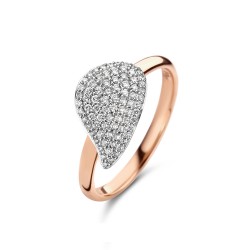 BIGLI Mini Leaves - 18kt bicolor gouden ring met diamant 0.45ct - 609839
