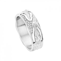 F'OrU TROUWRING WIT GOUD MET BRILJANT (0.072CT) - 55075
