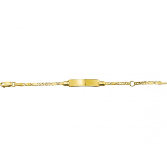 14kt geelgouden armband met graveerplaat - 612206
