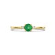 14kt geelgouden ring met diamant & smaragd - 613053