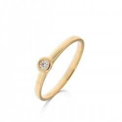 18KT geelgouden solitair ring met briljant 0.05ct - 612410