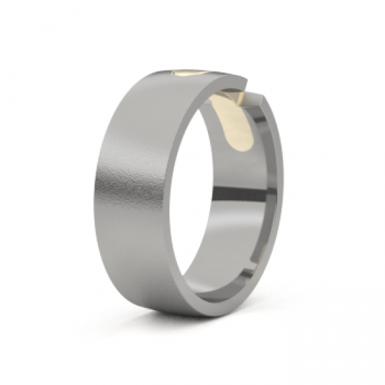 AMICI titanium + naturel witgouden ring - 25717