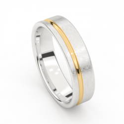 Tessina 18kt bicolore gouden trouwring - 25719