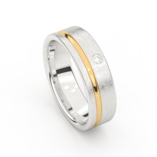 Tessina 18kt bicolore gouden trouwring - 25720