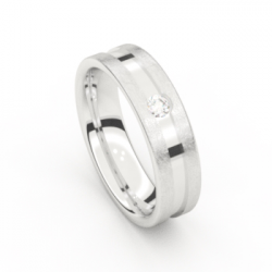Tessina 18kt witgouden trouwring met diamant 0.07ct - 26156