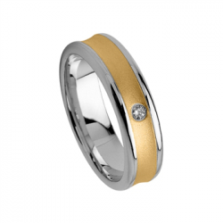Tessina 18kt witgouden trouwring met diamant 0.03ct - 26734