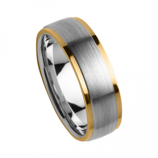 Tessina 18kt bicolor staal/gouden trouwring - 26737