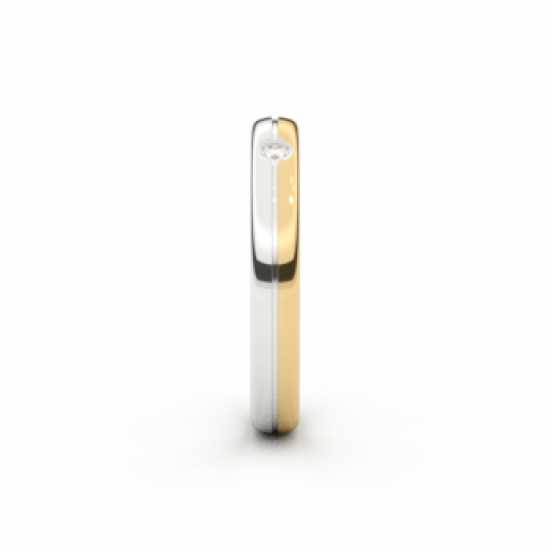 Tessina 18kt bicolore gouden trouwring met briljant 0.02ct - 26741