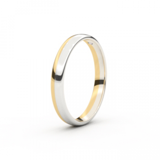 Tessina 18kt bicolore gouden trouwring met briljant 0.02ct - 26741