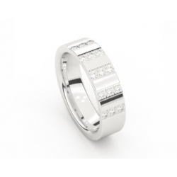Memoire 18kt witgouden trouwring met diamant 0.27ct - 27225