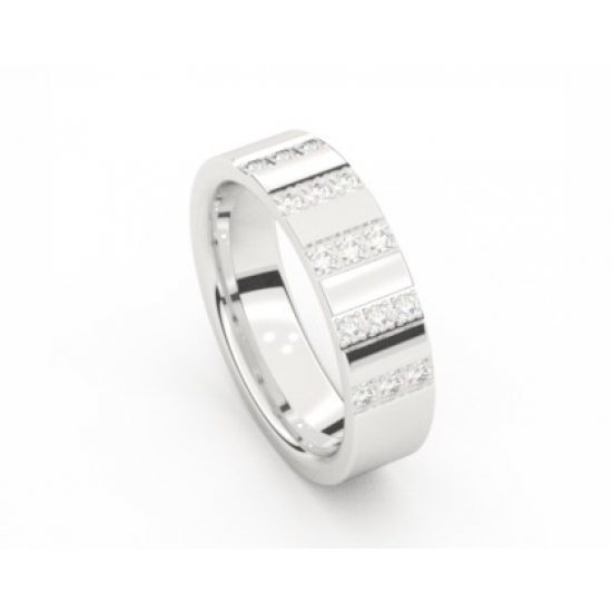 Memoire 18kt witgouden trouwring met diamant 0.27ct - 27225