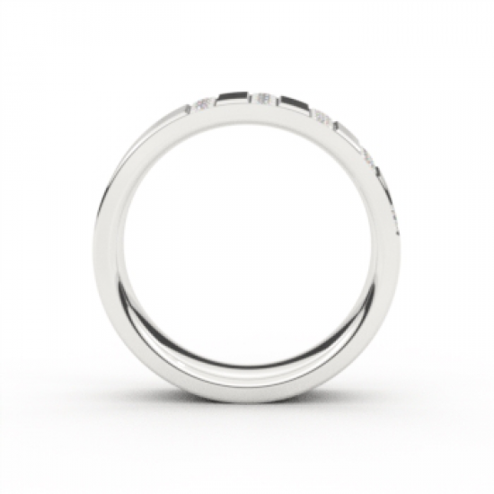 Memoire 18kt witgouden trouwring met diamant 0.27ct - 27225