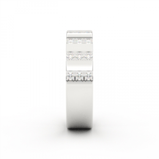 Memoire 18kt witgouden trouwring met diamant 0.27ct - 27225