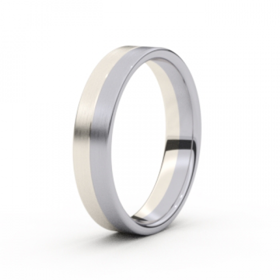 Tessina 18kt witgoud + palladium trouwring - 27234