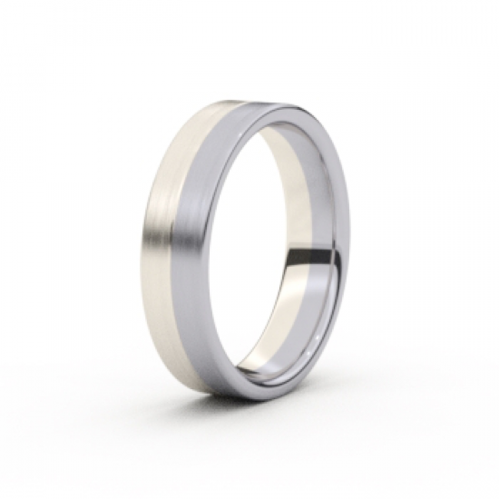 Tessina palladium + wit gouden trouwring met diamant 0.06ct - 27237
