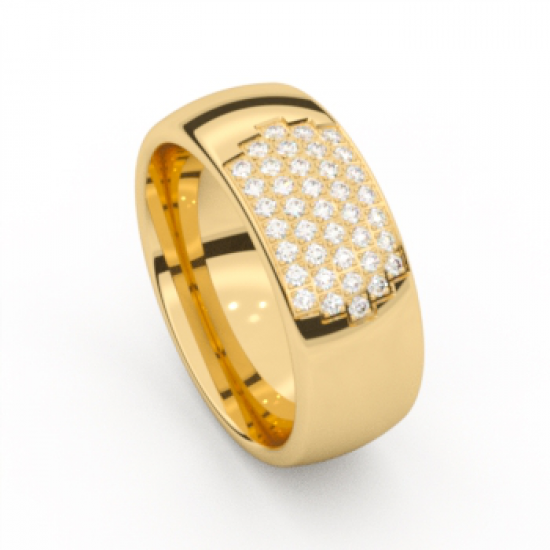 Memoire 18kt geelgouden trouwring met diamant 0.31ct - 28310