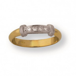 Transformatie 18kt bicolore gouden ring met diamant 0.08ct - 30890