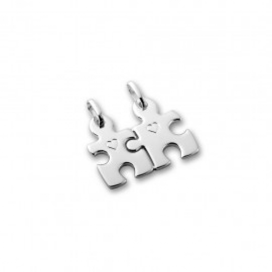 Zilveren hanger - breekpuzzel - 30936