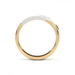 TESSINA BICOLORE GOUDEN TROUWRING MET BRILJANT 0.08ct - 31575