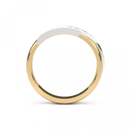 TESSINA BICOLORE GOUDEN TROUWRING MET BRILJANT 0.08ct - 31575