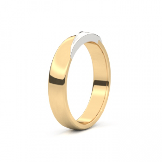 TESSINA BICOLORE GOUDEN TROUWRING MET BRILJANT 0.08ct - 31575