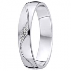 Tessina palladium trouwring met diamant 0.02ct - 33720