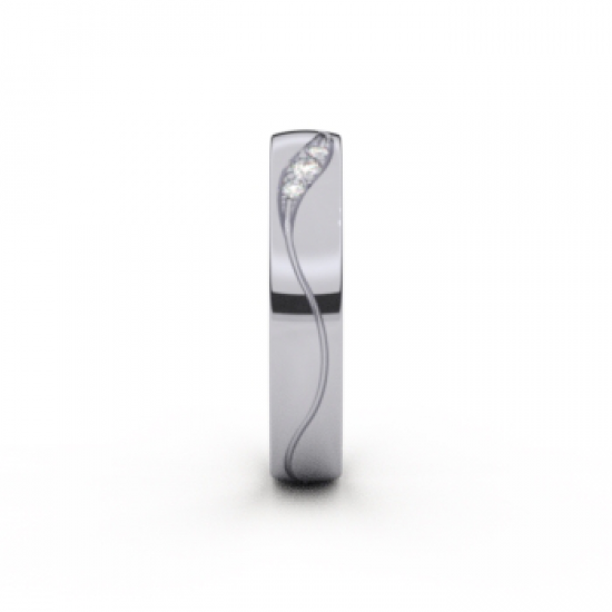 Tessina palladium trouwring met diamant 0.02ct - 33720