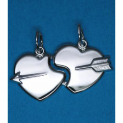 Zilveren hanger - breekhartje - 36918