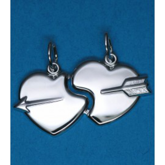 Zilveren hanger - breekhartje - 36918