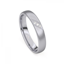Tradition palladium trouwring met diamant 0.024ct - 4407