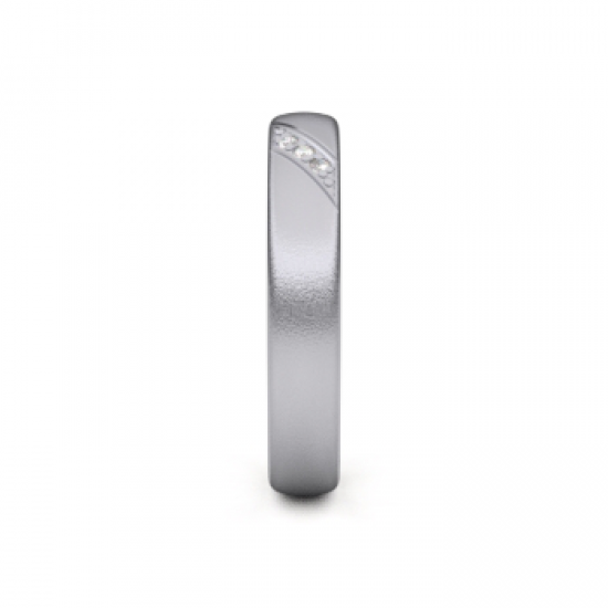 Tradition palladium trouwring met diamant 0.024ct - 4407