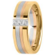 Tessina 18kt tricolore gouden trouwring met diamant 0.06ct - 7876
