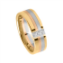 Tessina 18kt tricolore gouden trouwring met diamant 0.06ct - 7876