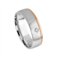 Tessina bicolore trouwring met briljant 0.0165ct - 7897