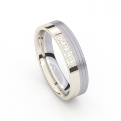 Tessina 18kt witgoud + palladium met diamant 0.075ct - 8353
