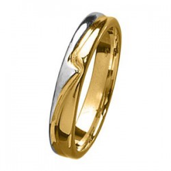 TESSINA 18kt bicolor gouden trouwring met diamant - 11537