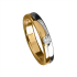 Tessina 18kt bicolore gouden trouwring met diamant 0.09ct - 11538