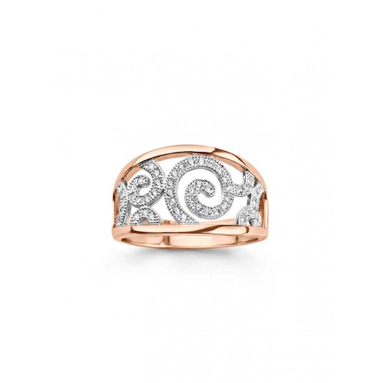 Nona zilveren ring bicolor - 12974