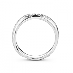 F'OrU 18kt witgouden trouwring met diamant 0.07ct - 14749