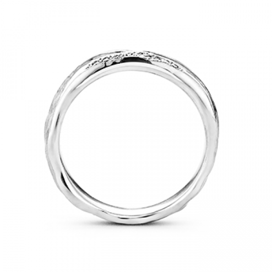 F'OrU 18kt witgouden trouwring met diamant 0.07ct - 14749