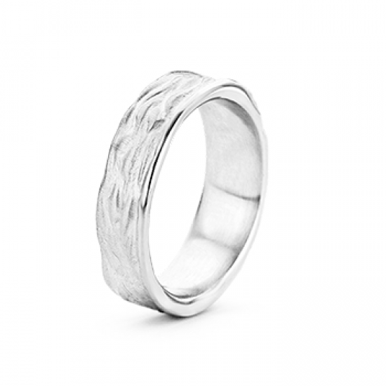 F'OrU 18kt witgouden trouwring met diamant 0.07ct - 14749