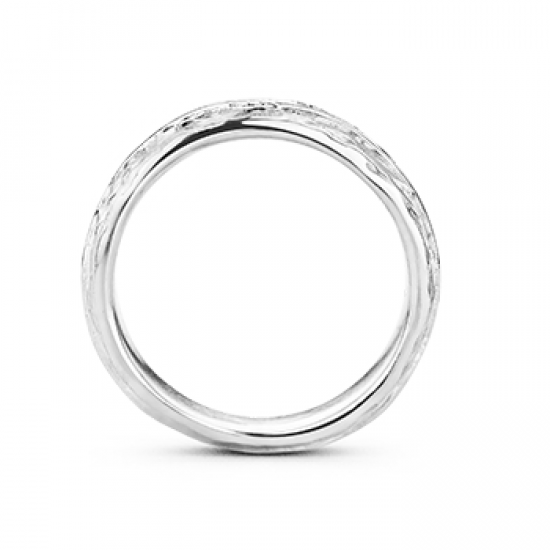 F'OrU 18kt witgouden trouwring met diamant 0.06ct - 15216