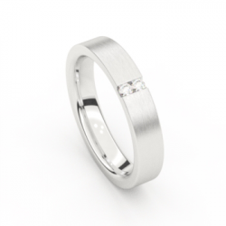 MEMOIRE TROUWRING WIT GOUD 18KT MET BRILJANT (0.05CT) - 17047