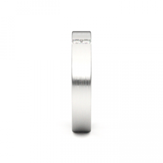 MEMOIRE 18kt witgouden trouwring met diamant 0.05ct - 17047