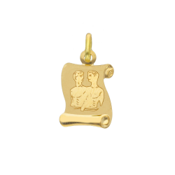 18kt geelgouden horoscoop hanger - tweeling - 17944